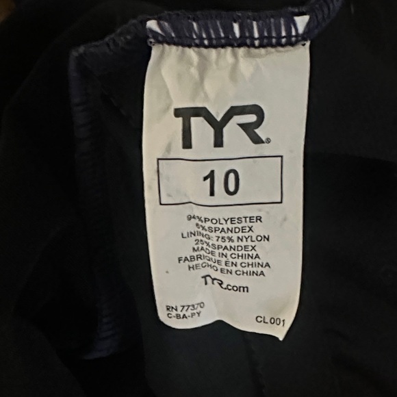 Blue One Piece Swimsuit TYR SIZE 10 - Picture 3 of 9